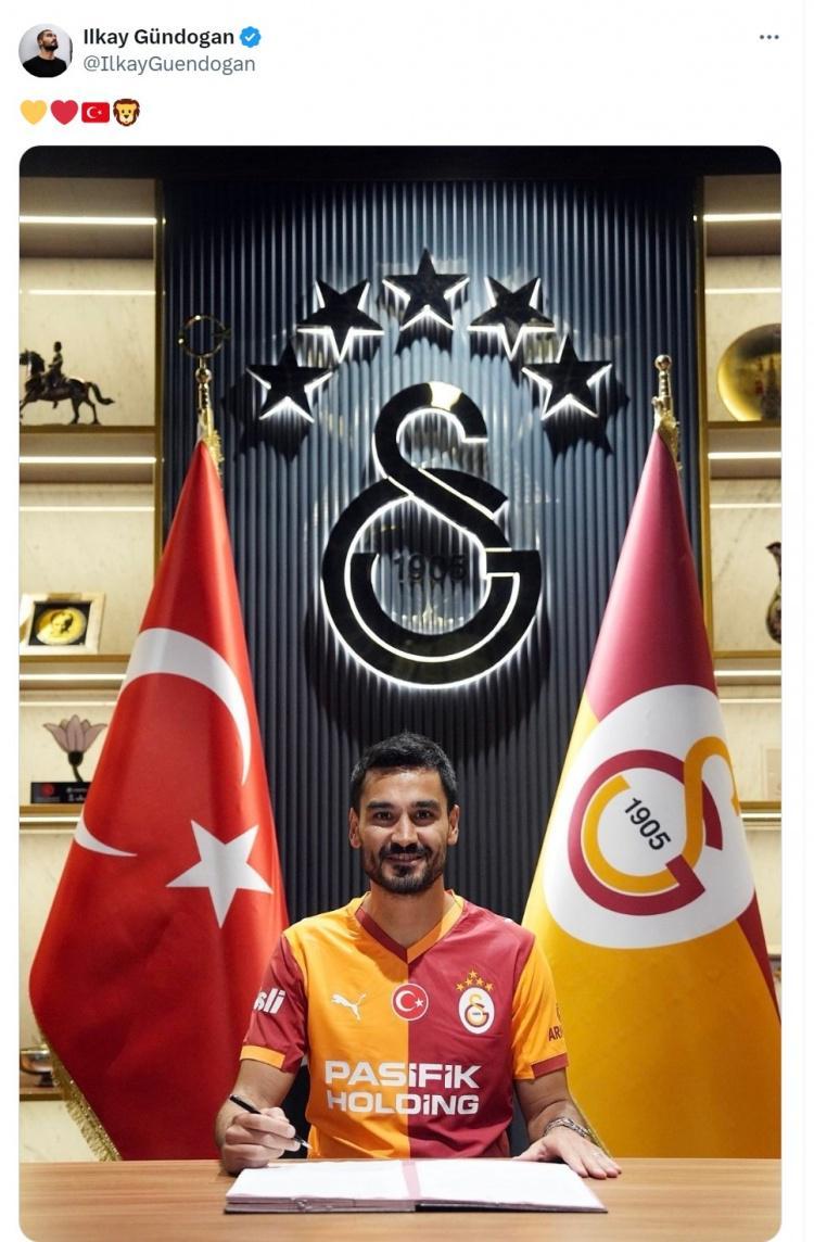 ❤️京多安社媒晒与加拉塔萨雷签约照片，税后年薪450万欧